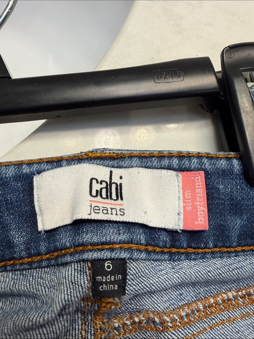 CAbi Light Blue Distressed Skinny Jeans with Patch Details - Picture 3 of 3